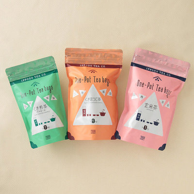 三角茶袋 くき煎茶・くきほうじ茶・玄米茶セット