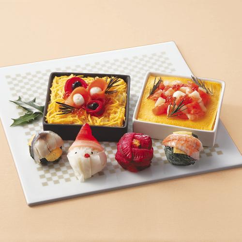 サンタ手鞠とクリスマスちらし寿司セット