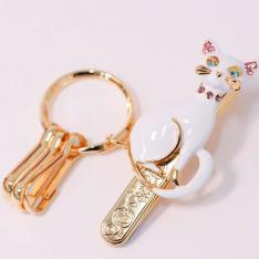 【母の日】バッグキークリップ　おすわりネコちゃん