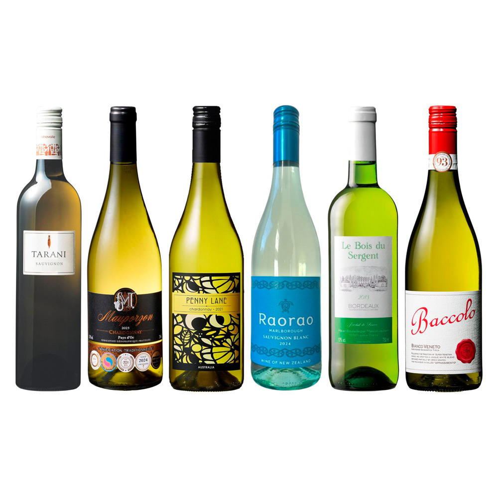 旨い白ワインだけ集めた、金賞・銘醸地入り辛口白ワイン6本セット