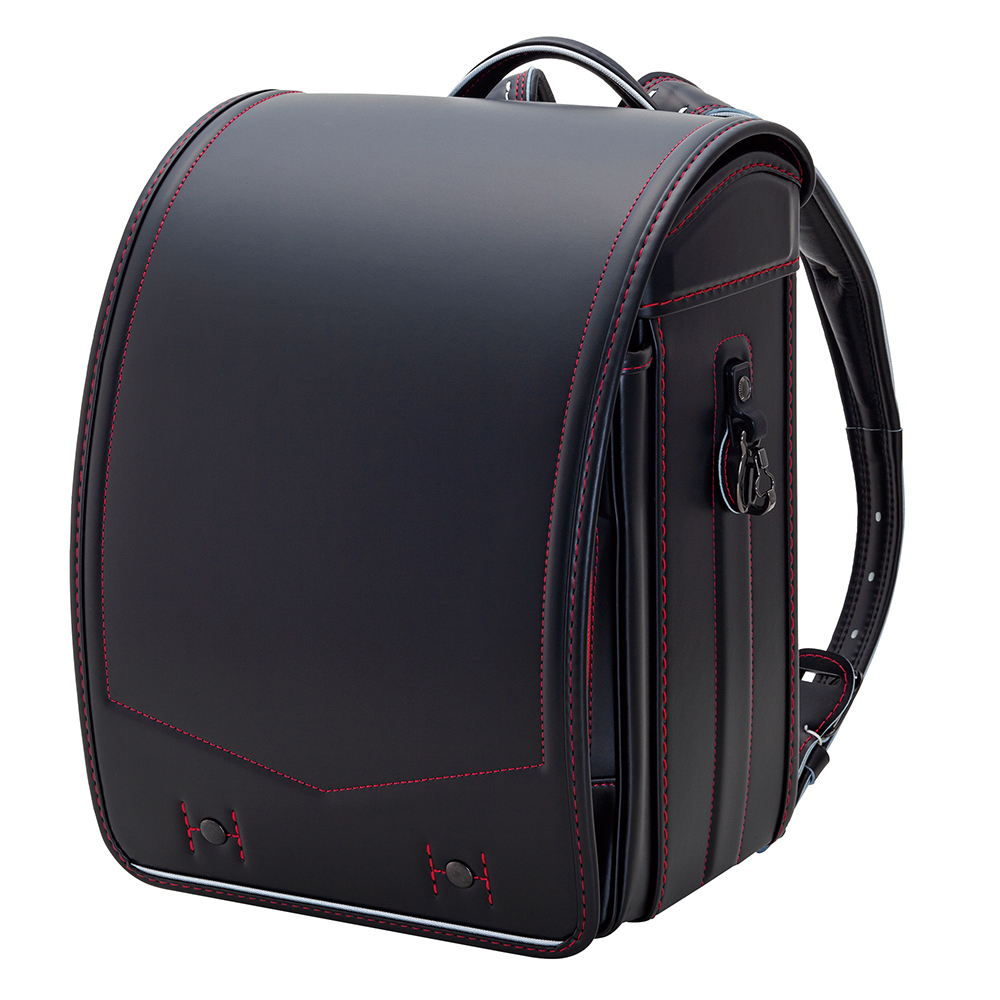 【名入れ】＜コクホー　ブラックギア＞ランドセル（BG6827ブラック／レッド）