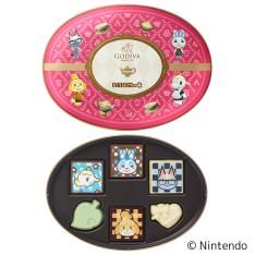 【バレンタインデー】ゴディバ meets どうぶつの森 アソートメント/Pink 6粒入 ティーマットセット