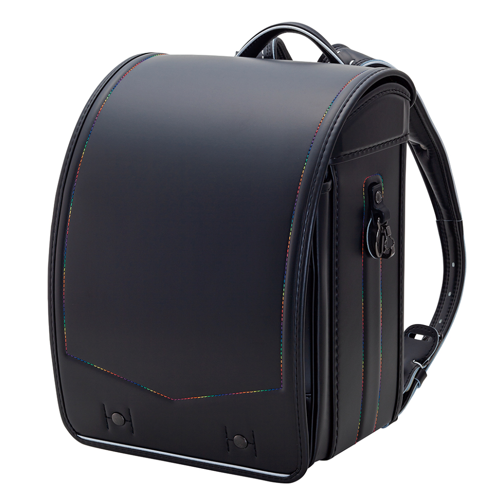 【名入れ】＜コクホー　ブラックギア＞ランドセル（BG6827ブラック／レインボー）