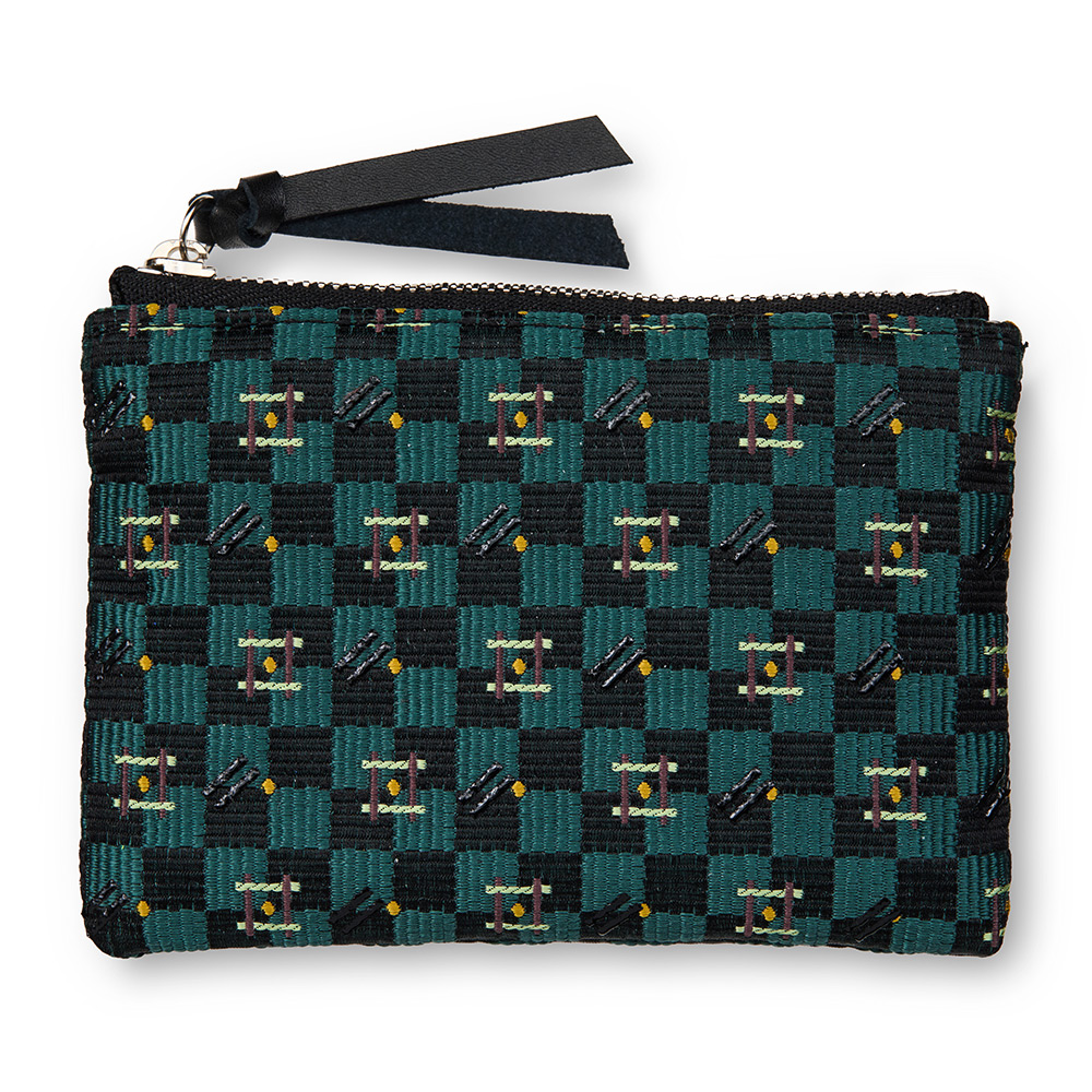 西陣織＋漆 スクエアポーチ スモール DARE