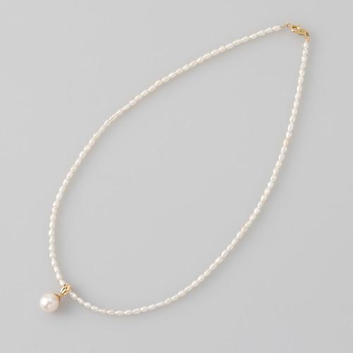 9mmアコヤ真珠ペンダント・K18スクリューチェーンセット