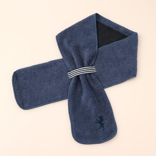 冷んやりシート付今治タオルマフラー アイアンブルー（獅子）