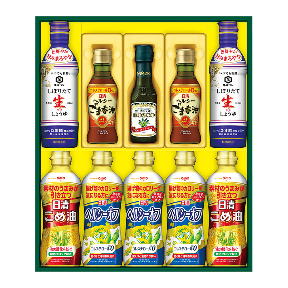 〈日清オイリオ〉ヘルシーオイル＆キッコーマン生しょうゆギフト