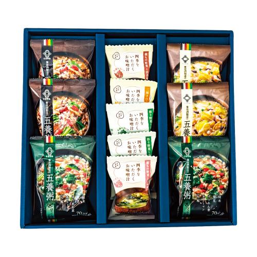 〈養命酒製造〉五養粥と四季をいただくお味噌汁詰合せ×2箱セット