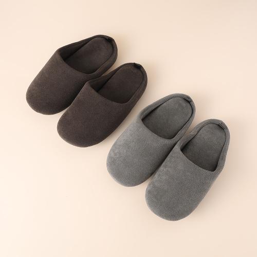 スムージィパイルスリッパ　2足セット（ブラック・チャコール）