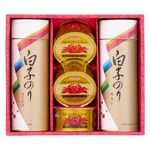 〈白子〉海苔とのり茶漬けとカニ缶詰合せ