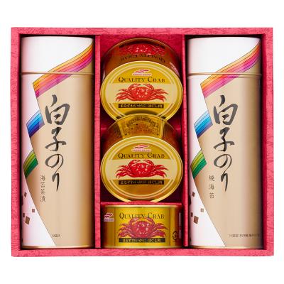 〈白子〉海苔とのり茶漬けとカニ缶詰合せ