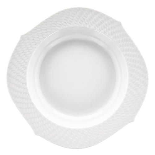 波の戯れ ホワイト　スーププレート