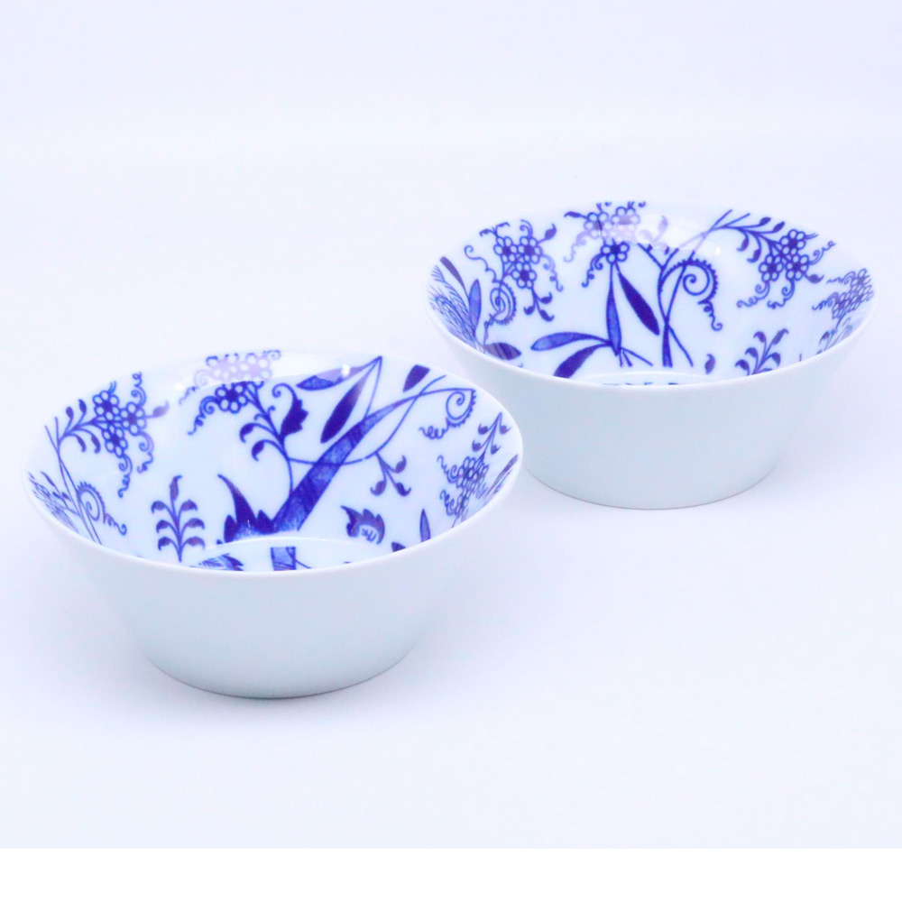 ＜ボヘミア陶器＞コバルトシリーズ　ボウル2Pセット