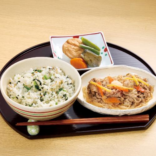 【よりどり】 野沢菜ごはん＆おろし豚しゃぶしゃぶ