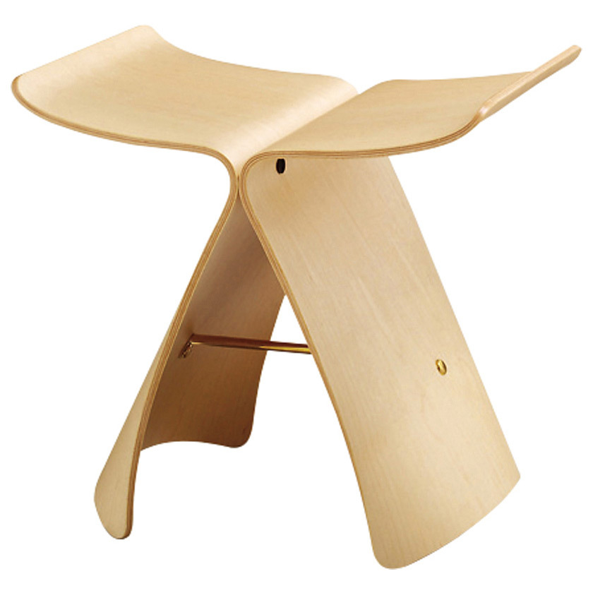 カリモク家具のバタフライスツール無垢材 - greatriverarts.com