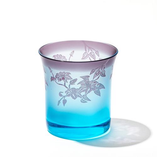 彫刻夢柄子 鉄線紋 オールドグラス(BV)
