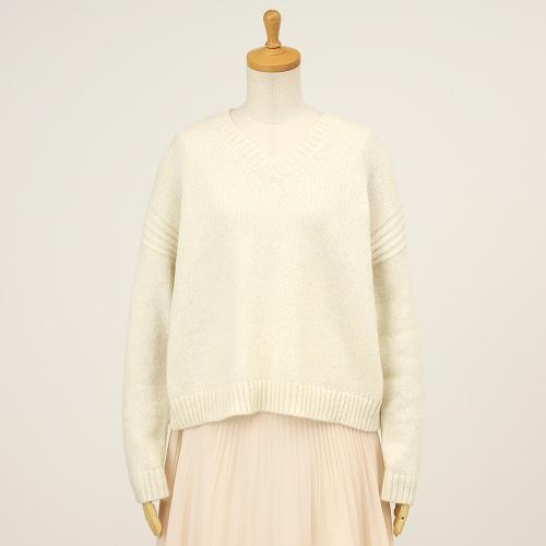 ＜SIMPLE（シンプル）＞レディースVネックアルパカセーター