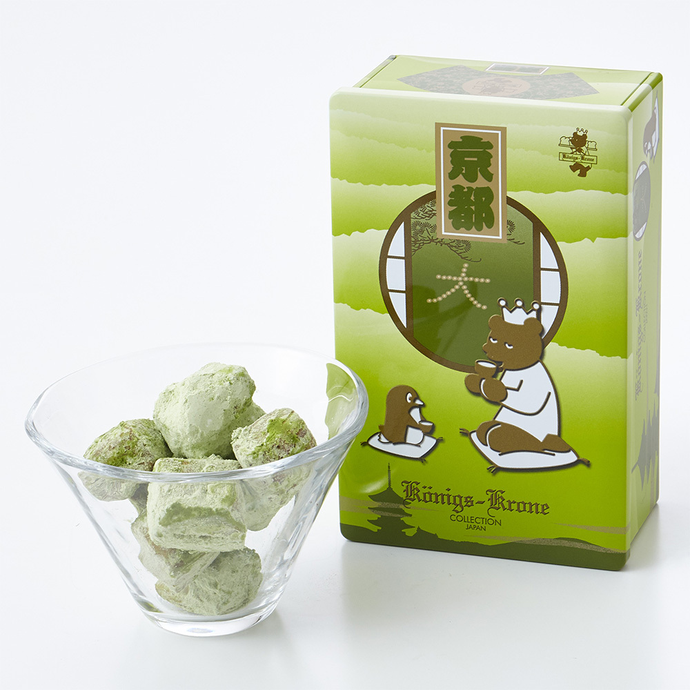 京都限定」一口パイ（抹茶）15個入り×5セット ケーニヒスクローネ 京都の缶 抹茶色 (缶のみ)