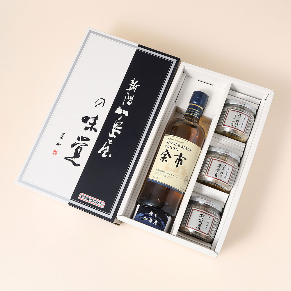 父の日】「シングルモルト 余市」と加島屋人気瓶詰セット | 商品 父の日】「シングルモルト 余市」と加島屋人気瓶詰セット | 商品