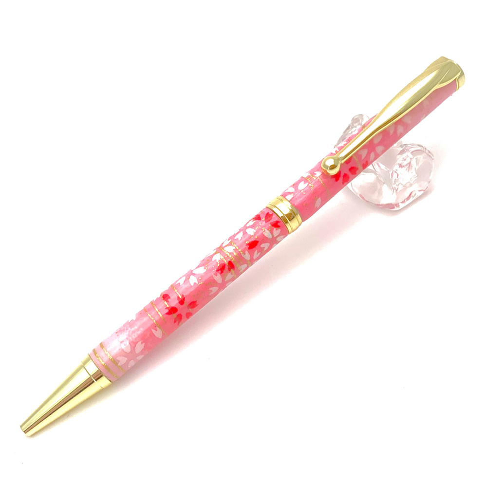 美濃和紙　ボールペン　桜と流水