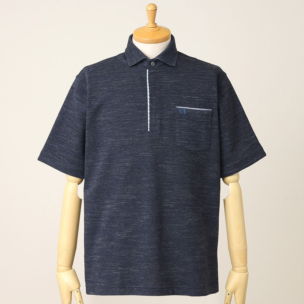 父の日】紳士半袖ポロシャツ（ネイビー） M→XL | 商品詳細