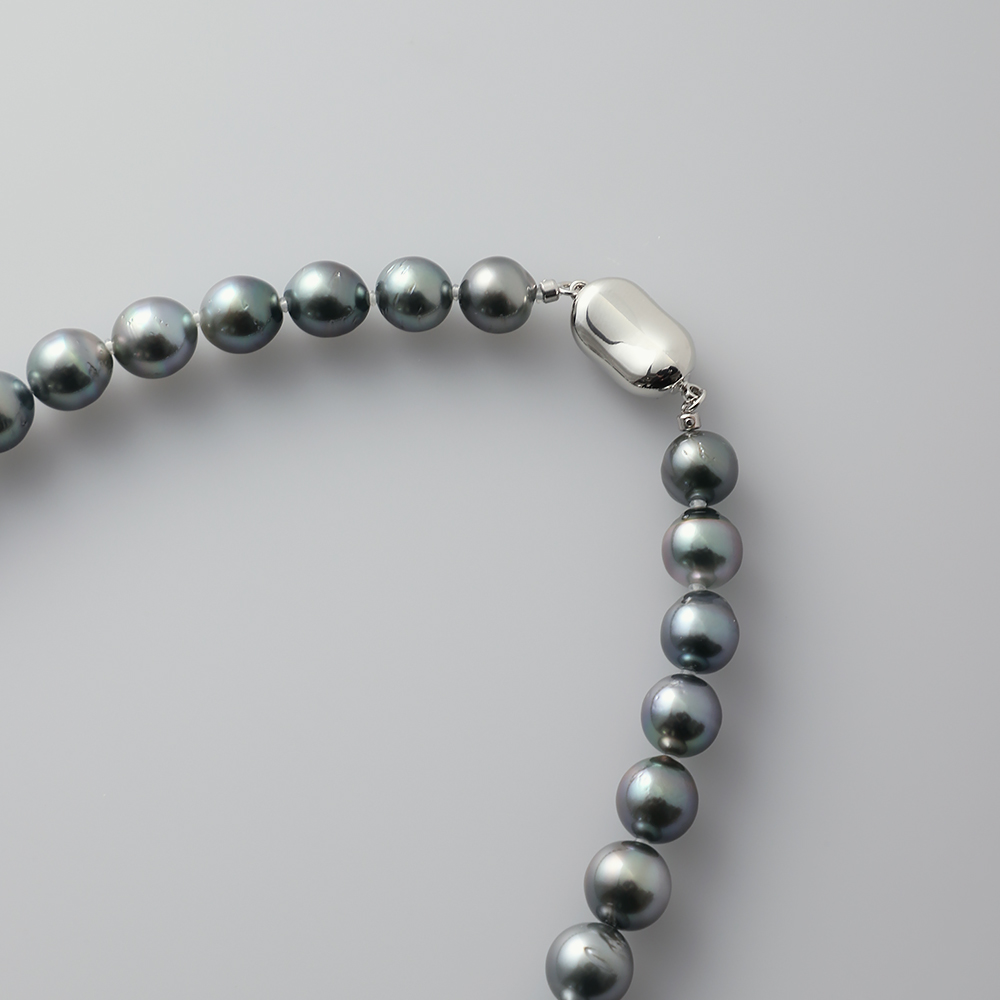 【極美品】♦C'EST BIEN 　黒真珠ネックレス　8.6mm〜9.25mm