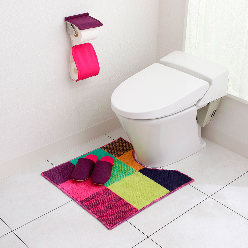 ☆【トイレマット 日本製 モダン 高級感 上品】約60×60cm グレー