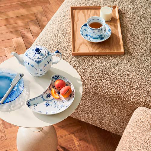 ブルーフルーテッド ハーフレース カップ＆ソーサー 200ml 6客セット  