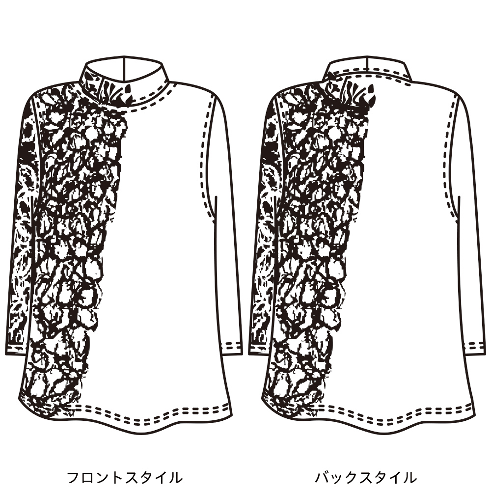 【未使用タグ付き】手編み花柄ジャカードバルーン袖プルオーバー