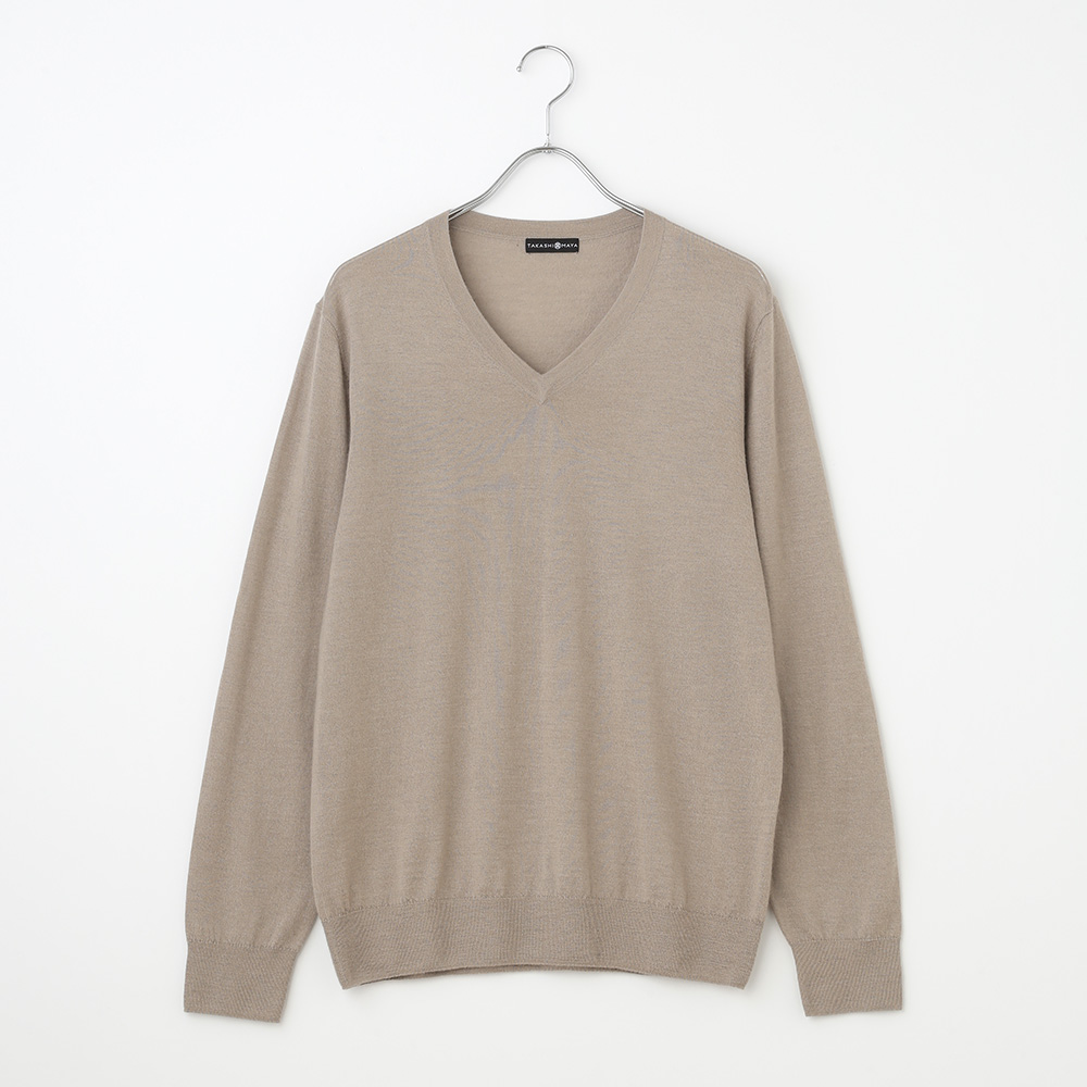 ★ICB★美品★ Milled Wool Vネックニット　キャメル