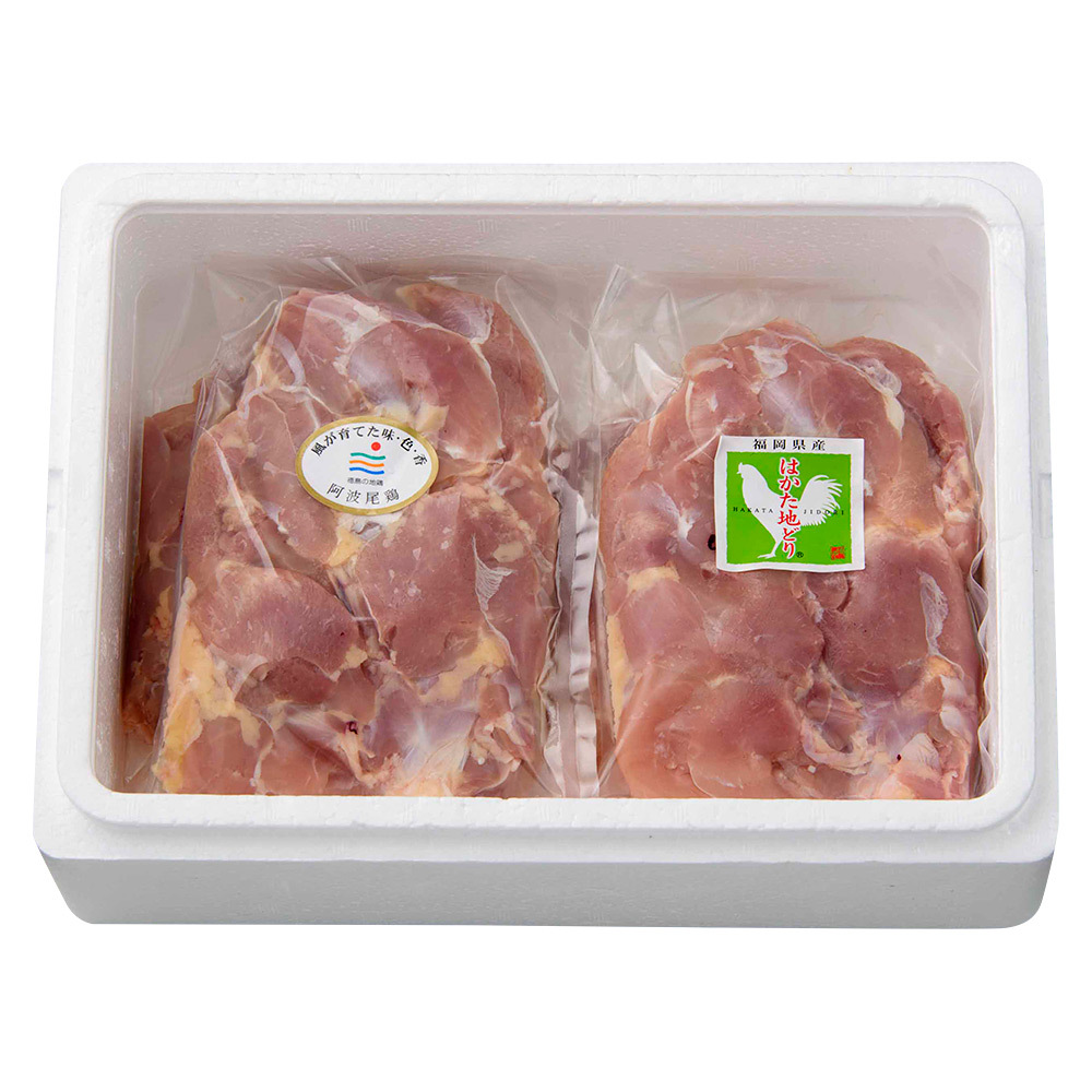 徳島県産阿波尾鶏・福岡県産はかた地どりもも肉セット | 商品 徳島県産阿波尾鶏・福岡県産はかた地どりもも肉セット | 商品