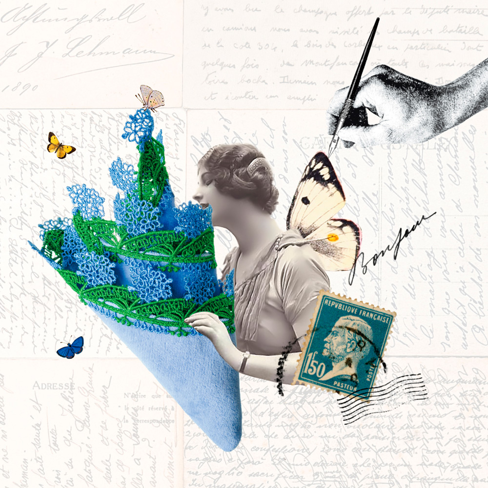 爽やかカラーのタオルハンカチ【近沢レース店】