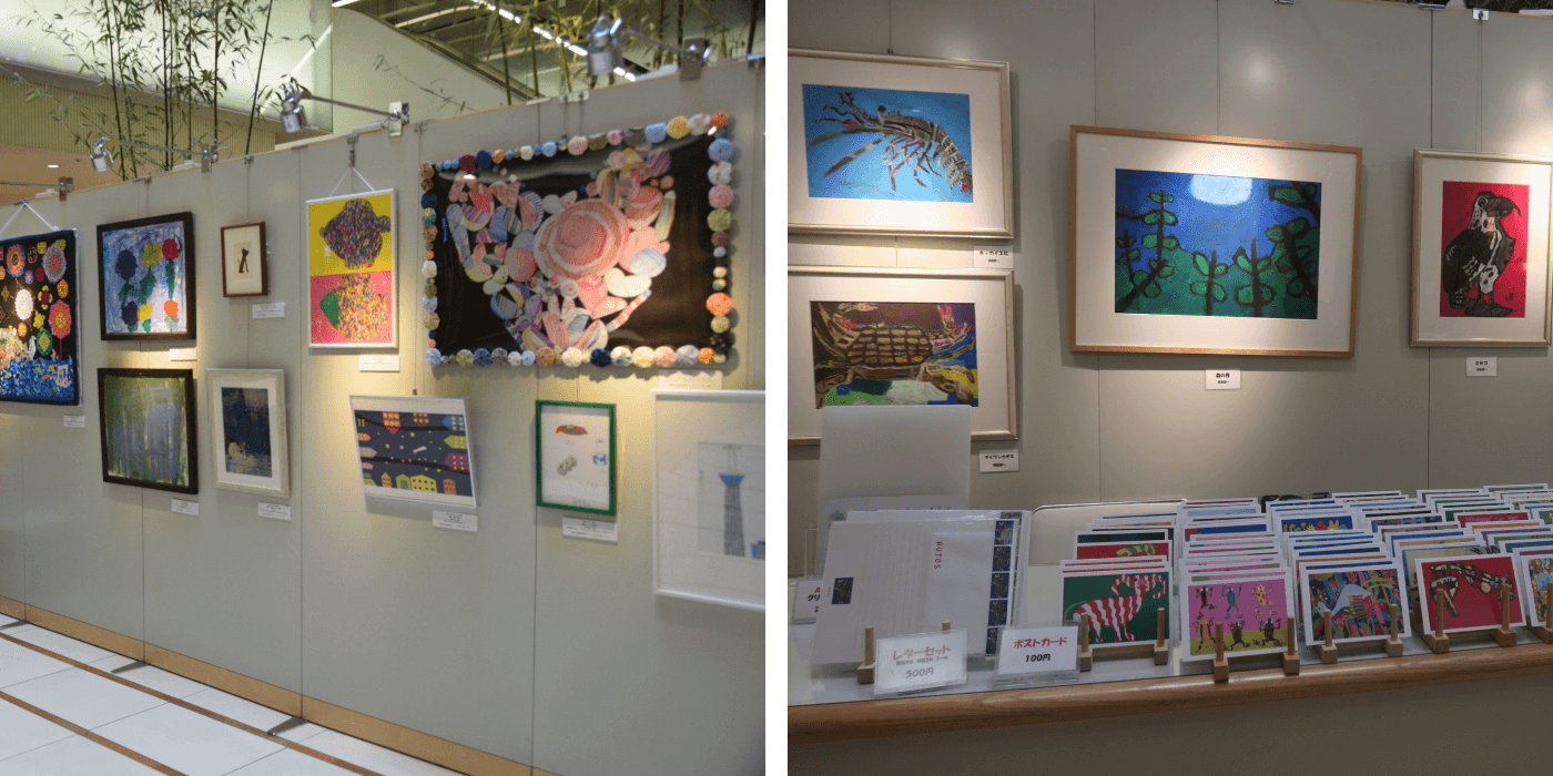 アート・オムニバス展とアトリエ・アウトス展の展示風景
