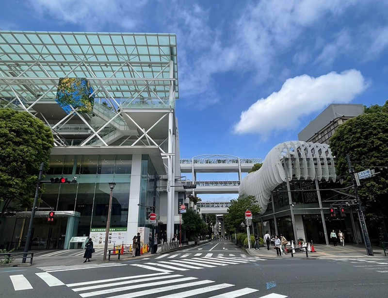 クスノキを伐採した後の玉川高島屋S.C.本館および南館前