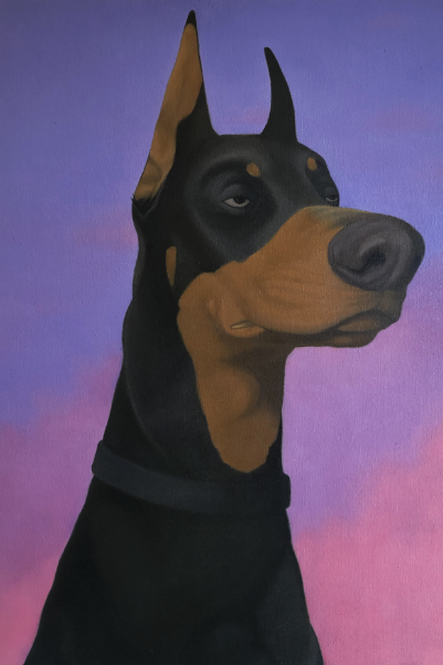 Doberman No.7 Oil on canvas