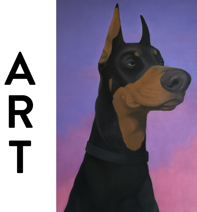 Doberman No.7 Oil on canvas