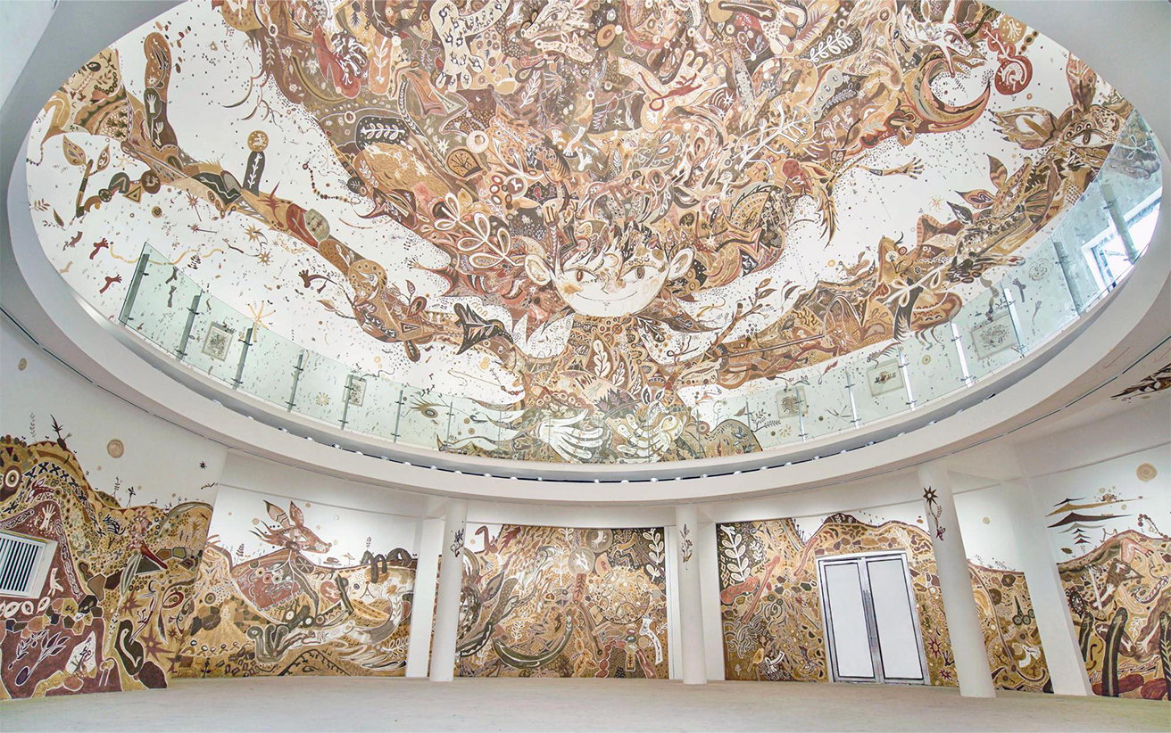 泥絵ー《空から大地が降ってくるぞ》「WULONG LANBA ART FESTIVAL 2019」展示風景、重慶、中国、2019