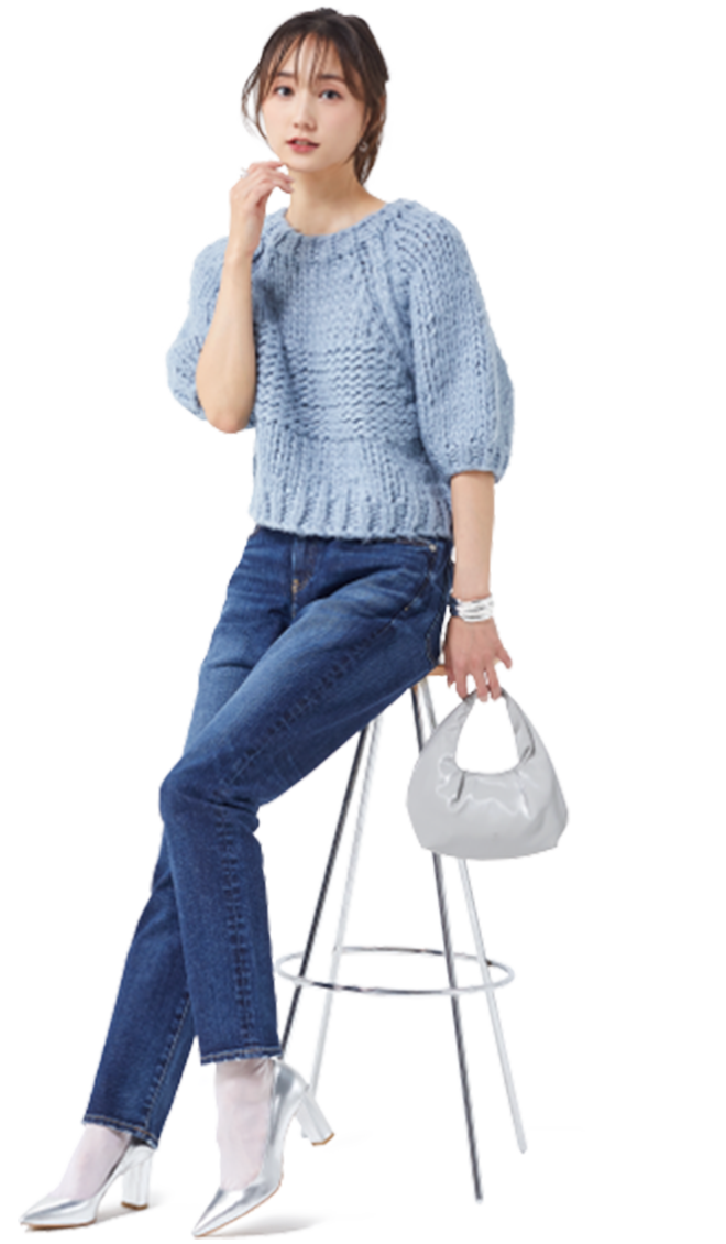 足首を細く見せてくれる、万能スリムストレートタイプ モデル画像