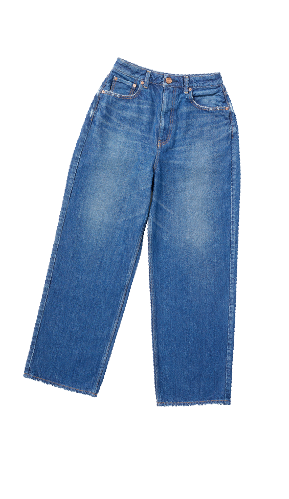 メンズライクなワイドストレートデニム画像